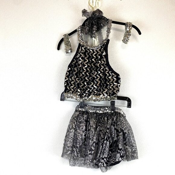 Vintage 6 Piece Curtain Call Costumes Sequin Dance Outfit  Made in USA Size 2/3 - Picture 13 of 14